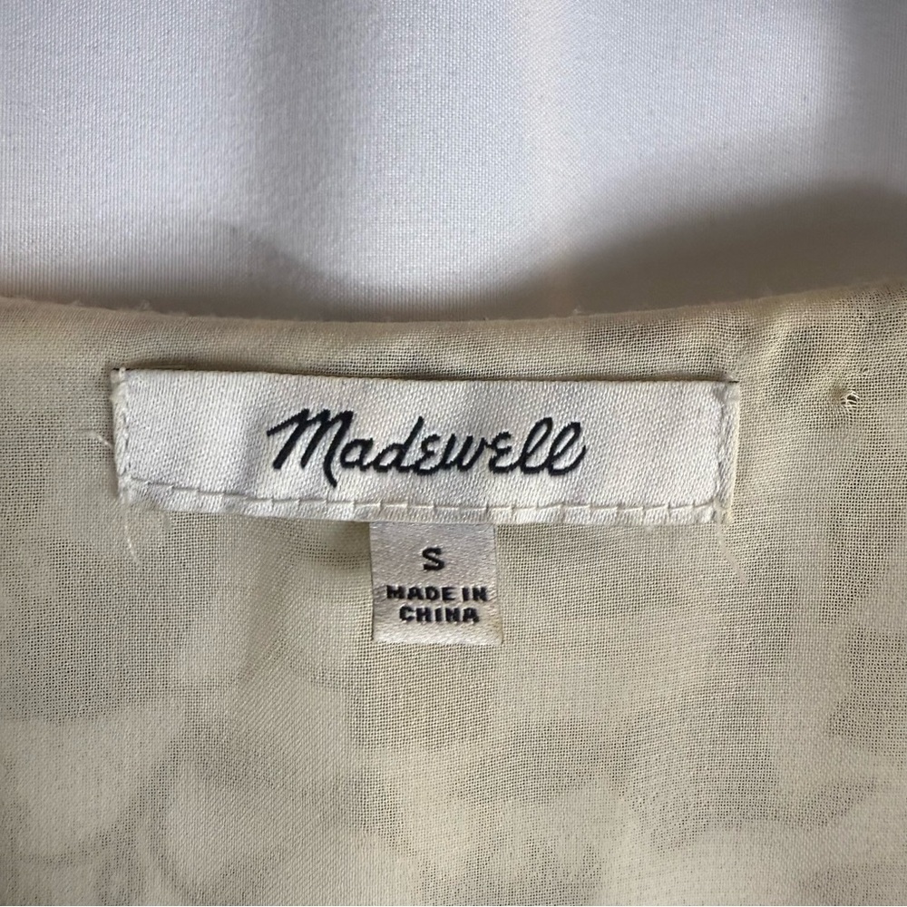 Madewell Floral V-Neck Blouse in Brown and Cream Size:S - Picture 8 of 17